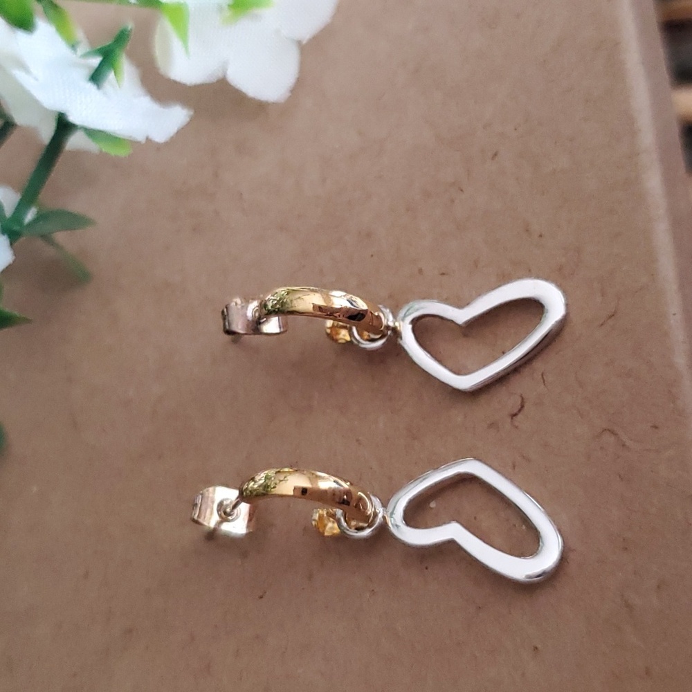 Floating Hearts Earrings - Gold/Silver Plated